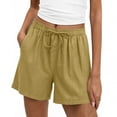 thumbnail image 1 of Lenago Casual Shorts for Women Board Shorts with Pockets Quick Dry Swim Trunks for Beach Surfing Elastic Waist Shorts Summer Vacation Beach Fashion Plus Size Yellow XXL, 1 of 6