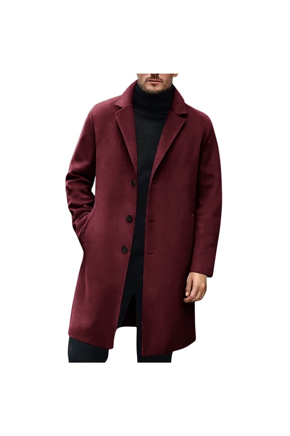 Coats Size XS-2XL, Mens Coats Boys' Outerwear Jackets & Coats Medium Long Casual Coat Long Sleeve Lapel Collar Pocket Coat With Pockets Fall Jackets For Men