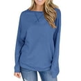 thumbnail image 1 of Lenago Crewneck Sweatshirt Women Fashion Comfortable Round-Neck Long Sleeve Casual T-shirt Blouse Fall Winter Outfits Clothes, 1 of 6