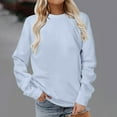 thumbnail image 1 of Lenago Crewneck Sweatshirt Women Long Sleeves Casual Shirts Color Round Neck Sweatshirt Crewneck Pullover Tunic Tops Fall Winter Outfits Clothes, 1 of 4