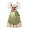 thumbnail image 1 of Lenago Womens Apron Dresses For Women Oktoberfest Costumes Multiple Color Schemes Square Collar Short Sleeves Dirndl Dresses German Dresses Festival Bavarian Costume Beer Carnival Women Party Dresses, 1 of 9