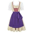 thumbnail image 1 of Lenago Womens Apron Dresses For Women Oktoberfest Costumes Multiple Color Schemes Square Collar Short Sleeves Dirndl Dresses German Dresses Festival Bavarian Costume Beer Carnival Women Party Dresses, 1 of 9