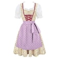 thumbnail image 1 of Lenago Womens Apron Dresses For Women Oktoberfest Costumes Multiple Color Schemes Square Collar Short Sleeves Dirndl Dresses German Dresses Festival Bavarian Costume Beer Carnival Women Party Dresses, 1 of 9
