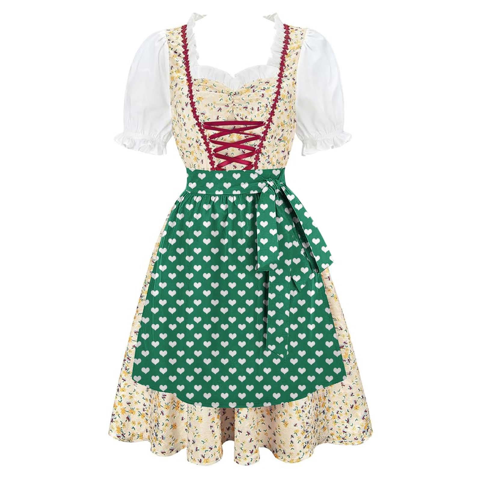 Lenago Womens Apron Dresses For Women Oktoberfest Costumes Multiple ...