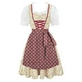 thumbnail image 1 of Lenago Womens Apron Dresses For Women Oktoberfest Costumes Multiple Color Schemes Square Collar Short Sleeves Dirndl Dresses German Dresses Festival Bavarian Costume Beer Carnival Women Party Dresses, 1 of 9