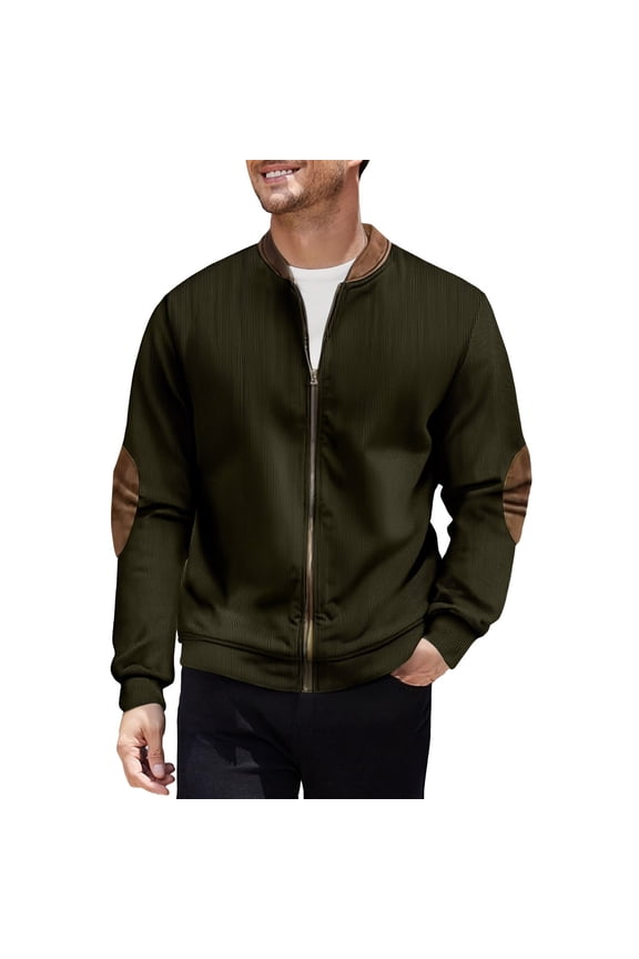 Fall Jackets For Men No Hoods Long Sleeves Comfortable Tops Half Zip Up Corduroy Sweatshirts For Men Elastic Adaptable Loose Fit Casual Autumn Winter Outerwear