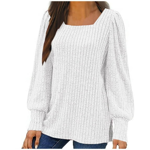 Lenago Fall Sweaters for Women Plus Size Fashion Long Sleeve Loose Solid Color Blouse Pullover Sweaters Jumper