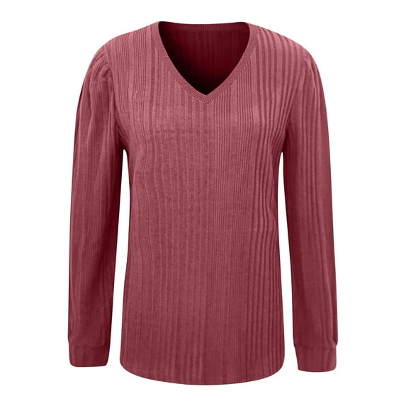 Lenago Sweaters for Women Plus Size Fall Fashion Pure Colour Hairball Round-Neck Sweater Pullover Sweaters Jumper