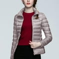 thumbnail image 1 of Lenago Fitness Winter Jackets For Women Lightweight Breathable Thermal Outerwear Coat Autumn Winter Essentials Cropped Jacket Stand Collar Long Sleeve Down Jacket, 1 of 6
