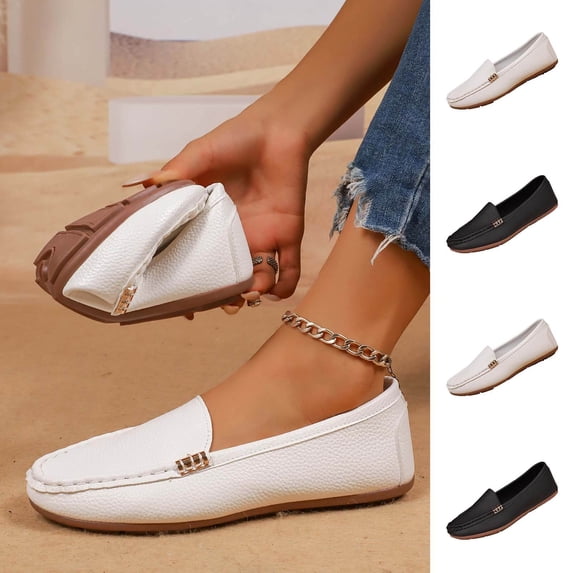 Lenago Flat Shoes for Women Slip On Low Wedge Casual Walking Shoes with Arch Support Summer Beach Fashion Shoes Footwear Black Size-7.5