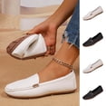 thumbnail image 1 of Lenago Flat Shoes for Women Slip On Low Wedge Casual Walking Shoes with Arch Support Summer Beach Fashion Shoes Footwear White Size-7.5, 1 of 10
