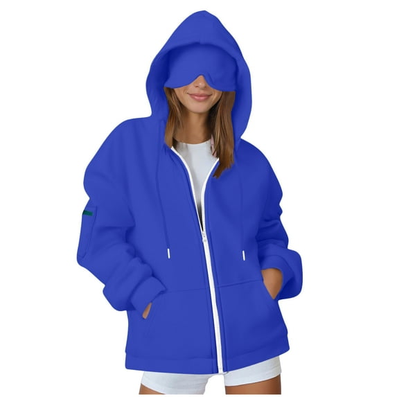 Lenago Hoodies for Women Teen Girls Plus Size Plus Size Gothic Style Sleeve Hoodlies Zipper Thermal Hoodie With Cropped Zip Up Coat Fall Winter Clothes
