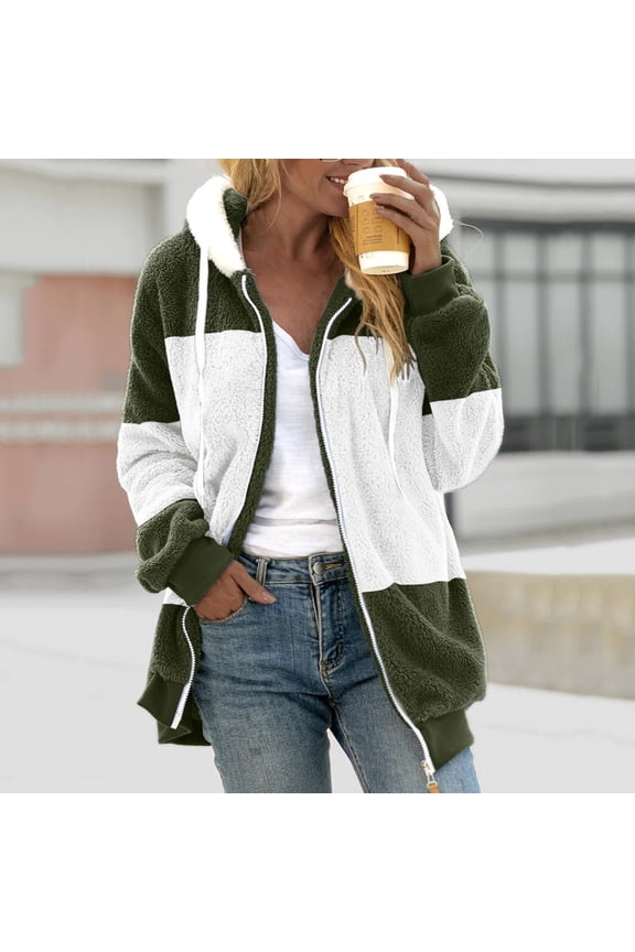 Hoodies for Women Plus Size Fashion Zipper V-Neck Pullover Tops Long Sleeve Hooded Blouse Sweatshirt Winter Warm Outwear S-5XL