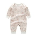 thumbnail image 1 of Lenago Infant Jumpsuit Cute Cartoon Footless Rompers Organic Cotton Onesie for 0~12M Baby, 1 of 4