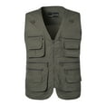 thumbnail image 1 of Lenago Jackets Size L-5XL,Men's Lightweight Jackets Full Zip Up Light Coat Laydown Collar Jacket Outdoor Fishing Jacket with Zip Pockets Sleeveless Stand-up Collar Top Waistcoat, 1 of 7