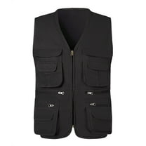 Lenago Jackets Size L-5XL,Men's Lightweight Jackets Full Zip Up Light Coat Laydown Collar Jacket Outdoor Fishing Jacket with Zip Pockets Sleeveless Stand-up Collar Top Waistcoat