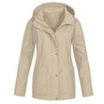 thumbnail image 1 of Lenago Jackets For Women Waterproof Windbreaker Jacket Multiple Solid Colors Hooded Zipper Rain Jacket Outdoor Plus Size Hooded Rain Coat Windproof Mountaineering Clothing Sports Jacket For Women, 1 of 5
