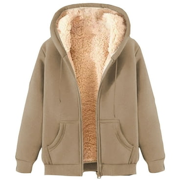 Lenago Jackets for Men Plus Size Winter Long Sleeved Cardigan Pockets Warm Plush Hooded Jacket Fleece Sweater Coat Coat for Men
