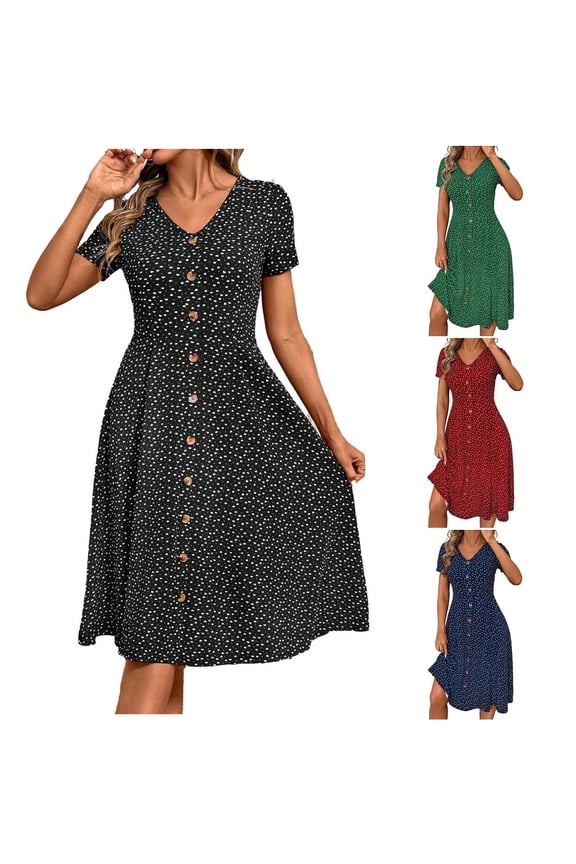 Long Dresses for Women Casual Midi Dress Elegant Crew Neck Dress with Solid Color Hidden Zipper Lightweight Summer Vacation Beach Fashion Essentials Party Dress