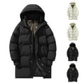 thumbnail image 1 of Lenago Long Quilted Jackets For Men Autumn Winter Fashion Quilted Coat Solid Color Long Sleeves With Hoods Full Zipped Thermal Comfortable Casual Outerwear Warm Clothing, 1 of 9
