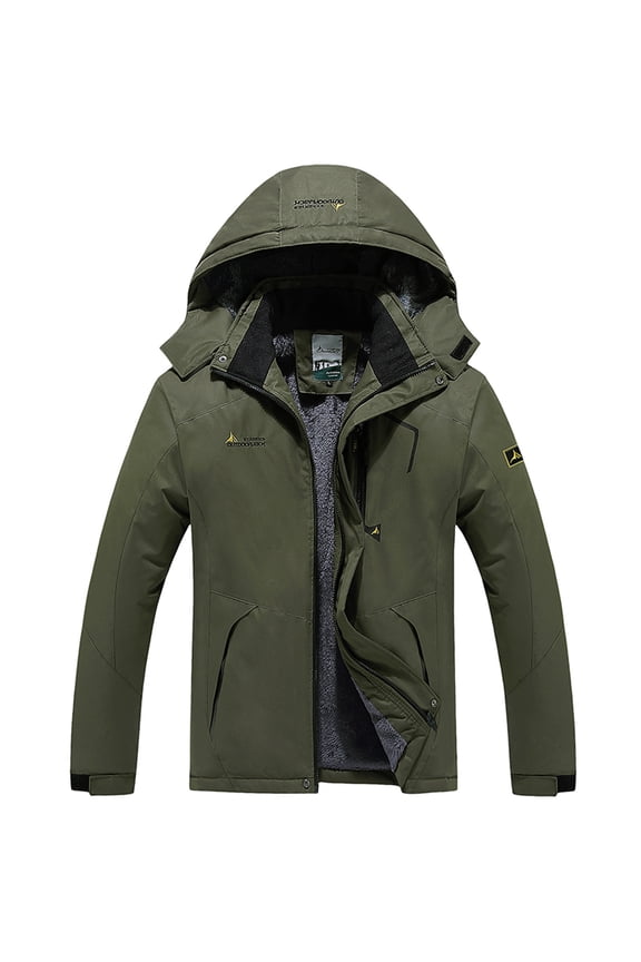 Man's Warm Waterproof Windbreaker Hooded Raincoat Snowboarding Jackets