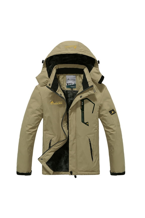 Lenago Man's Warm Waterproof Windbreaker Hooded Raincoat Snowboarding Jackets