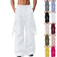 thumbnail image 1 of Lenago Men Casual Pants Big and Tall Straight Leg Side Pockets Elastic Waist Polyester Work Home Outdoor Spring Summer Many Color Choices, 1 of 8
