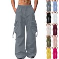 thumbnail image 1 of Lenago Men Casual Pants Big and Tall Straight Leg Side Pockets Elastic Waist Polyester Work Home Outdoor Spring Summer Many Color Choices, 1 of 8