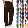 thumbnail image 1 of Lenago Men Sweatpants Solid Color Sports Long Pants Sweatpants Straight Leg Men's Pants Leather Label Men's Pants Sweatpants Joggers for Men, 1 of 5