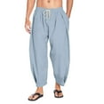 thumbnail image 1 of Lenago Men's Summer Fashi Drawstring Elastic Solid Color Loose Casual Trousers under 10, 1 of 5