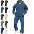 thumbnail image 1 of Lenago,Men's Tracksuits Sweatsuits for Men Pullover Hooded Sports Sweat Track Suits 2 Piece Casual Athletic Jogging Warm Up Full Zip Sets Long Sleeve Trousers Two-Piece Elastic Waist Tracksuit, 1 of 7