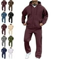 thumbnail image 1 of Lenago,Men's Tracksuits Sweatsuits for Men Pullover Hooded Sports Sweat Track Suits 2 Piece Casual Athletic Jogging Warm Up Full Zip Sets Long Sleeve Trousers Two-Piece Elastic Waist Tracksuit, 1 of 8