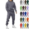 thumbnail image 1 of Lenago,Men's Tracksuits Sweatsuits for Men Pullover Hooded Sports Sweat Track Suits 2 Piece Casual Athletic Jogging Warm Up Sets Long Sleeve Trousers Two-Piece Elastic Waist Tracksuit, 1 of 7