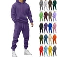 thumbnail image 1 of Lenago,Men's Tracksuits Sweatsuits for Men Pullover Hooded Sports Sweat Track Suits 2 Piece Casual Athletic Jogging Warm Up Sets Long Sleeve Trousers Two-Piece Elastic Waist Tracksuit, 1 of 7