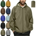 thumbnail image 1 of Lenago Mens Jackets Lightweight Mens Lightweight Rain Jacket Waterproof Windbreaker Packable Rain Coat With Hood For Golf Running Hiking Travel Women's Raincoats Barn Jackets for Women,Size S-3XL, 1 of 9