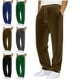 thumbnail image 1 of Lenago Mens Pants Boy Pants Work Pants Men Athleta Pants Men Corduroy Drawstring Pocket Straight Loose Casual Pants Pull Rope Elastic Waist Long Pants, 1 of 5
