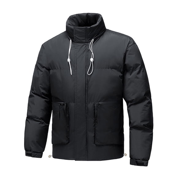 Lenago Mens Puffer Jacket Winter Warm Lightweight Puffy Coats Thickened Winter Coat Warm Stand Collar Water Resistant Windproof Casual Insulated Jacket For Snow Ski