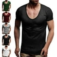 thumbnail image 1 of Lenago Mens Shirts Sport Men's and Big Men's Solid Color Sports Short Sleeve Black 14(S)(3XL) Tops Thin Style T Shirt Summer Running Gym Cycling Close Fitting Mens Tops, 1 of 8