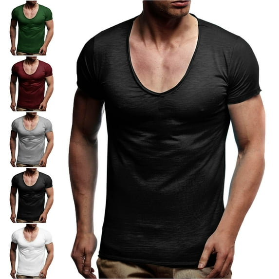Lenago Mens Shirts Sport Men's and Big Men's Solid Color Sports Short Sleeve Black 14(S)(3XL) Tops Thin Style T Shirt Summer Running Gym Cycling Close Fitting Mens Tops