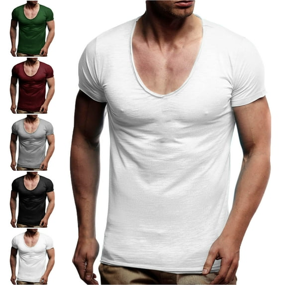 Lenago Mens Shirts Sport Men's and Big Men's Solid Color Sports Short Sleeve White 10(XL) Tops Thin Style T Shirt Summer Running Gym Cycling Close Fitting Mens Tops