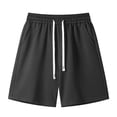 thumbnail image 1 of Lenago Mens Sports Shorts Men's Shorts Mens Shorts Men's Casual Fashion Solid Color Elastic Waist Pocket Outdoor Sports Shorts Pants Black XL, 1 of 7