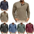thumbnail image 1 of Lenago Mens T Shirts Size M-3XL,Mens Short/Long Sleeve Shirt Classic Button Basic Solid Color Collared Shirts Casual Versatile Sports Button Lapel Top Sports and Fitness Muscle Gym Tops, 1 of 10
