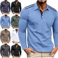 thumbnail image 1 of Lenago Mens T Shirts Size M-3XL,Mens Short/Long Sleeve Shirt Classic Button Basic Solid Color Collared Shirts Casual Versatile Sports Button Lapel Top Sports and Fitness Muscle Gym Tops, 1 of 8
