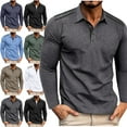 thumbnail image 1 of Lenago Mens T Shirts Size M-3XL,Mens Short/Long Sleeve Shirt Classic Button Basic Solid Color Collared Shirts Casual Versatile Sports Button Lapel Top Sports and Fitness Muscle Gym Tops, 1 of 7