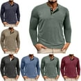thumbnail image 1 of Lenago Mens T Shirts Size M-3XL,Mens Short/Long Sleeve Shirt Classic Button Basic Solid Color Collared Shirts Casual Versatile Sports Button Lapel Top Sports and Fitness Muscle Gym Tops, 1 of 7
