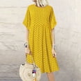 thumbnail image 1 of Lenago Midi Dresses for Women Plus Size Fashion Short Sleeve Peinted Casual Dress Beach Party Dresses XL-5XL, 1 of 6