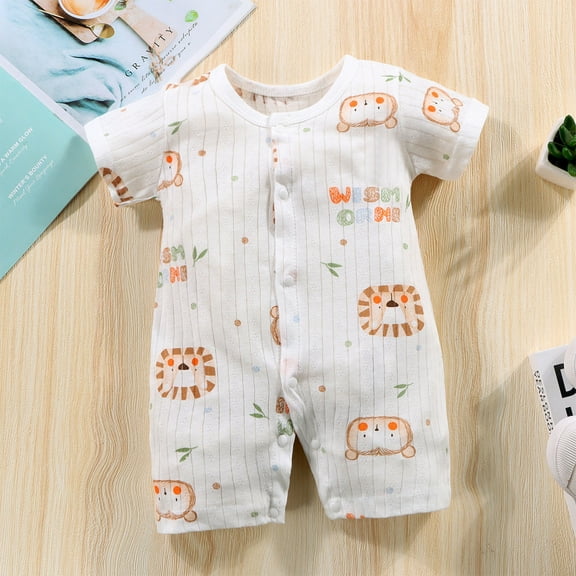 Lenago Newborn Boys Baby Toddler Romper Clothes Infant Jumpsuit Snap Up Rompers Short Sleeve Playsuit Fashion Adorable Summer