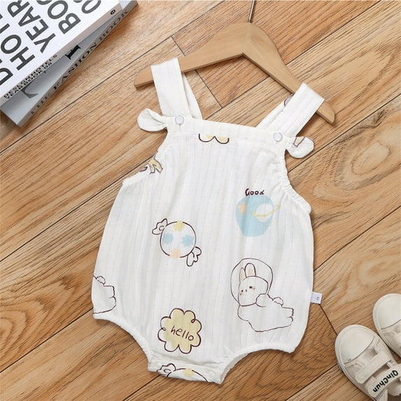 Lenago Newborn Independence Day Toddler Girls And Boys Kids Printing Jumpsuit Playsuit Strap Romper Summer Outfits Clothes