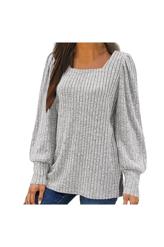 Lenago Oversized Sweaters for Women Plus Size Fashion Long Sleeve Loose Solid Color Blouse Pullover Sweaters Jumper