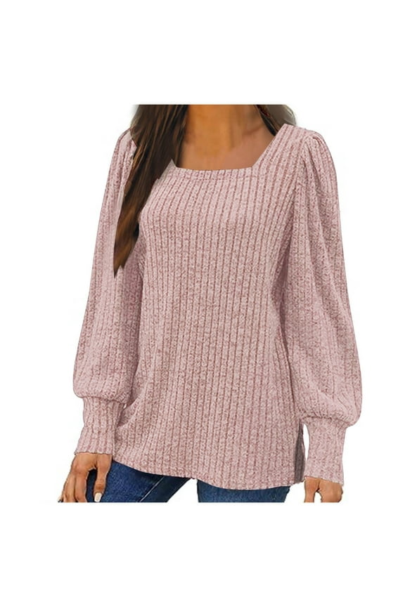 Lenago Oversized Sweaters for Women Plus Size Fashion Long Sleeve Loose Solid Color Blouse Pullover Sweaters Jumper